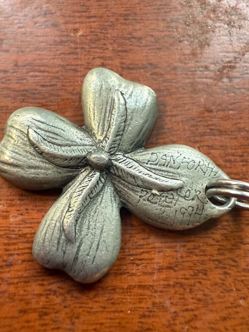 Danforth Pewter Dogwood Flower Key Ring